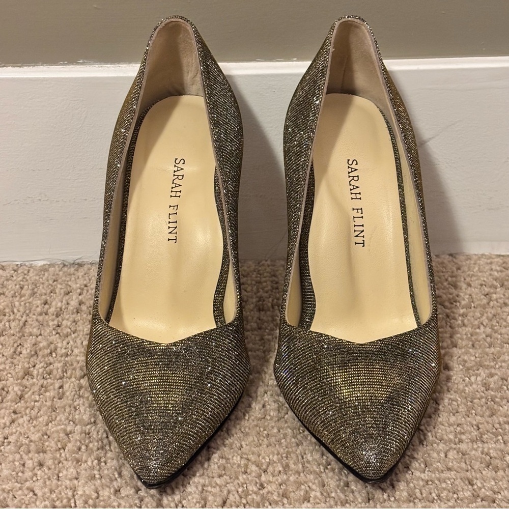 Sarah Flint Elegant Gold Glitter High Heels - size 36​​ - Picture 2 of 8